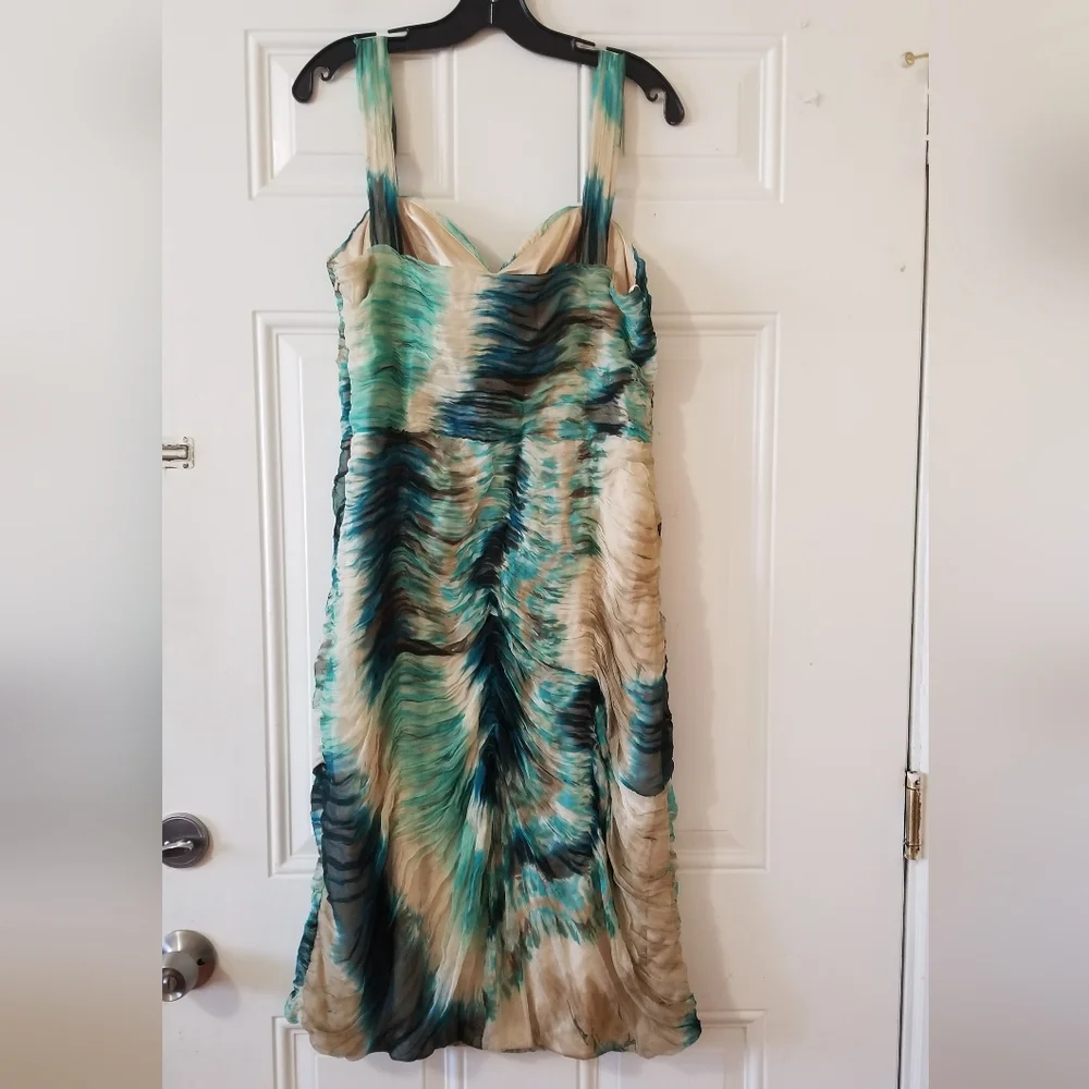 Marsoni 100% Silk Sleeveless Pleated  Dress Sz 14